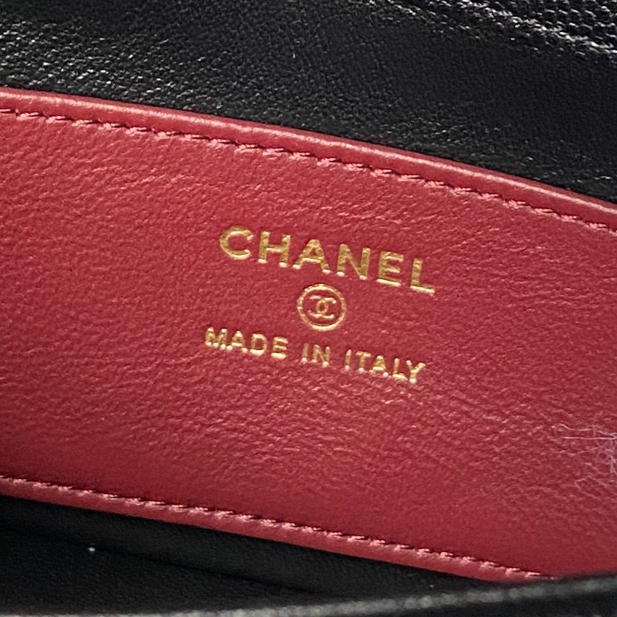 Chanel 26P Mini Preppy Coco Flap Bag Grained Caviar Leather & Gold-Tone Metal AS6129
