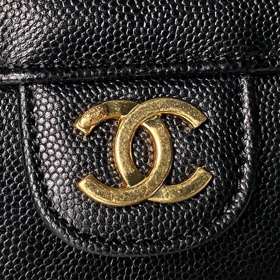 Chanel 26P Mini Preppy Coco Flap Bag Grained Caviar Leather & Gold-Tone Metal AS6129