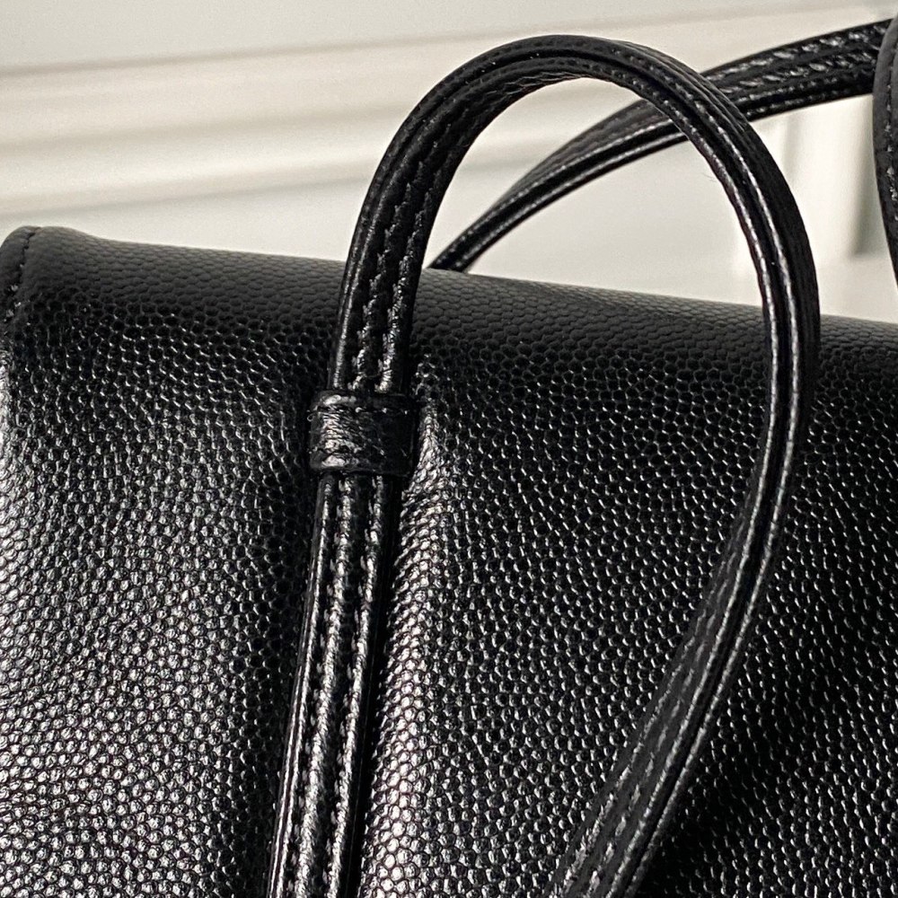 Chanel 26P Mini Preppy Coco Flap Bag Grained Caviar Leather & Gold-Tone Metal AS6129