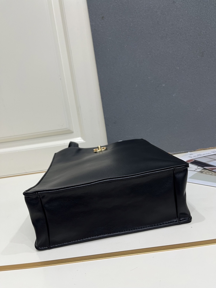 Chanel 2026 Small Shopping Bag Shiny Calfskin Gold Hardware Black AS6452