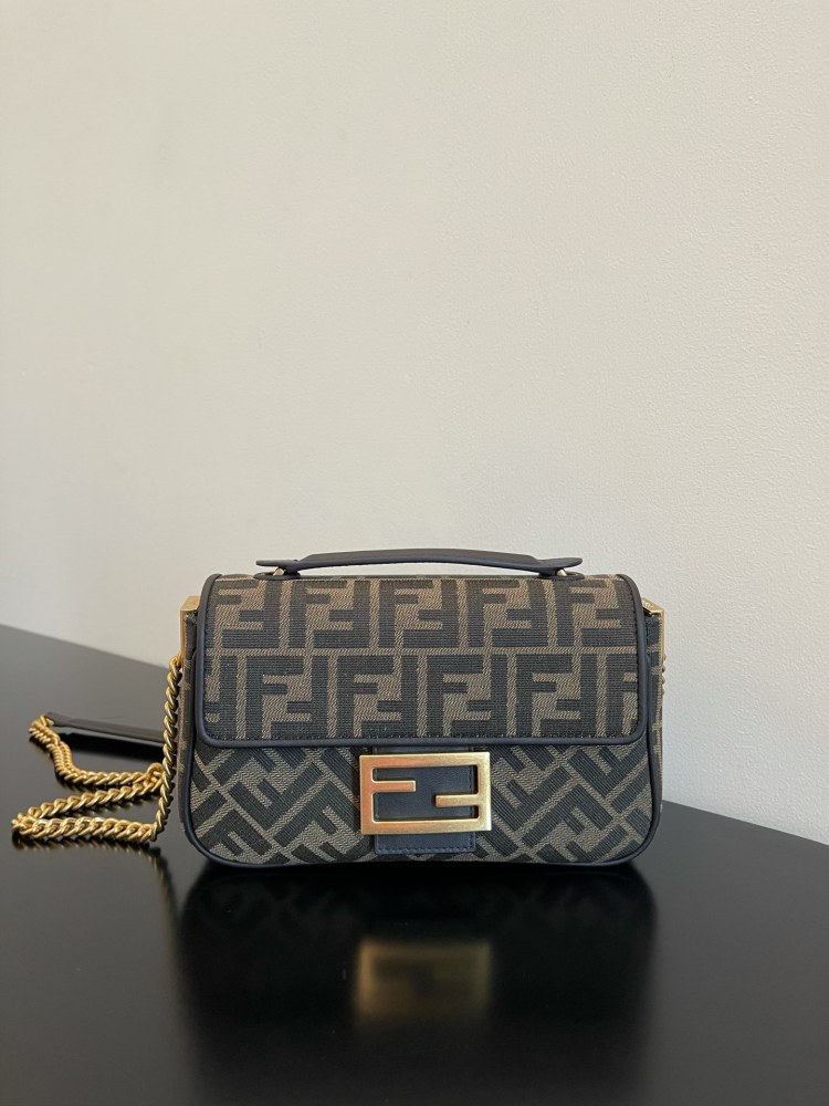 Fendi Baguette Chain Midi FF Jacquard 8BR793AKBZF1EM3 (Tobacco Brown)