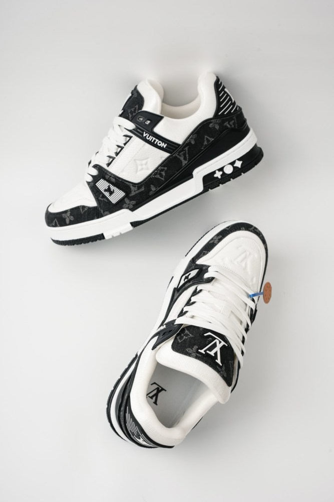 LV Trainer Sneaker Sports Shoes Basketball Shoes-Denim Black