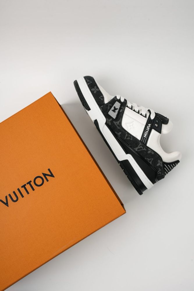 LV Trainer Sneaker Sports Shoes Basketball Shoes-Denim Black