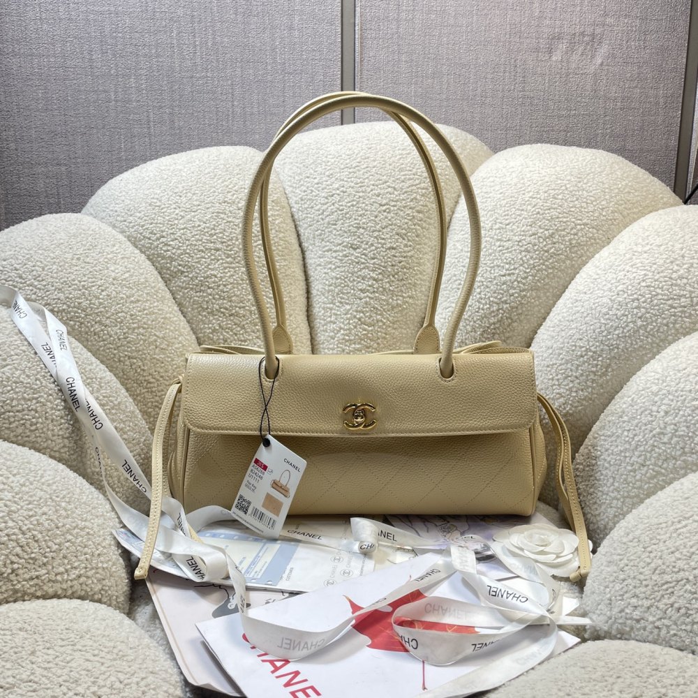 CHANEL AS6288B24248U1536 Small Shopping Bag Light Beige Grained Calfskin Gold Hardware