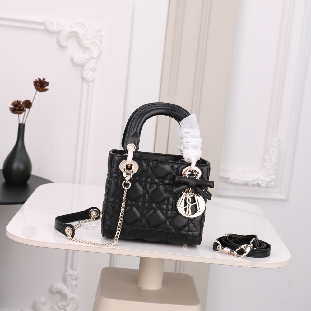 Mini Lady Dior Bag with Chain Ballet Cannage Lambskin Pink White Black Red Beige Gray 0229