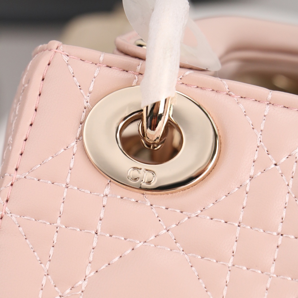 Mini Lady Dior Bag with Chain Ballet Cannage Lambskin Pink White Black Red Beige Gray 0229