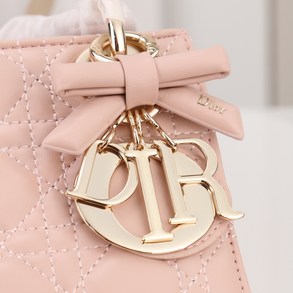 Mini Lady Dior Bag with Chain Ballet Cannage Lambskin Pink White Black Red Beige Gray 0229