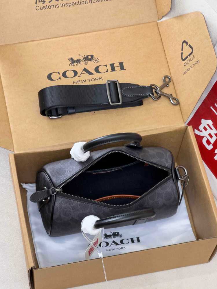 COACH Compass 25 Barrel Bag In Signature Canvas CCF49