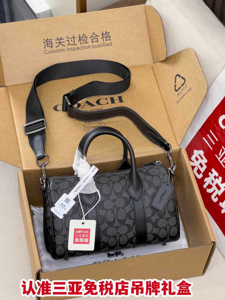 COACH Compass 25 Barrel Bag In Signature Canvas CCF49
