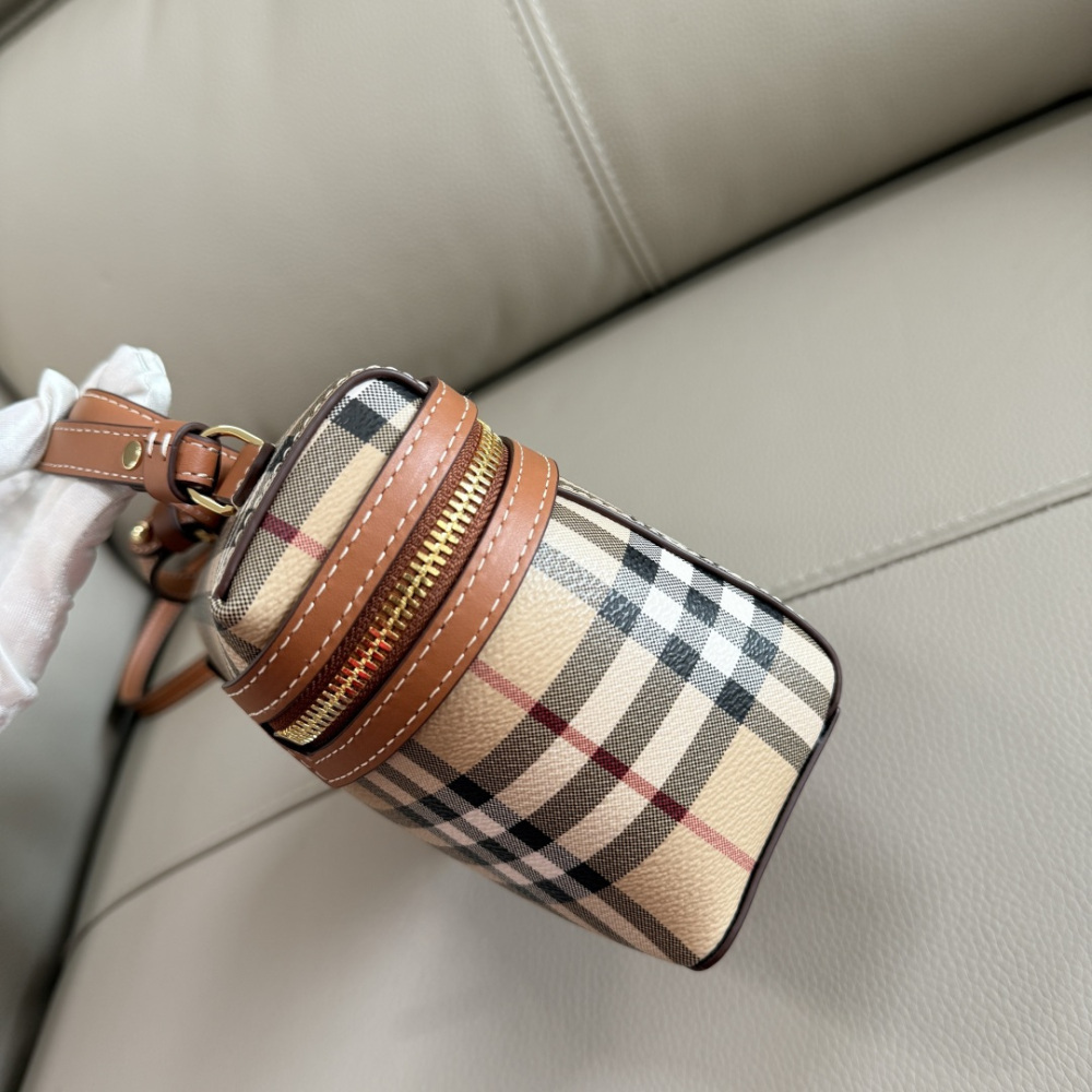 Mini Vintage Check Vanity Box Bag, Leather Trim Mini Crossbody Handbag with Adjustable Shoulder Strap, British Luxury Women Daily Top Handle Purse