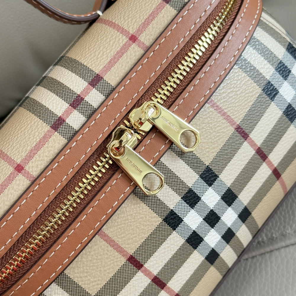 Mini Vintage Check Vanity Box Bag, Leather Trim Mini Crossbody Handbag with Adjustable Shoulder Strap, British Luxury Women Daily Top Handle Purse