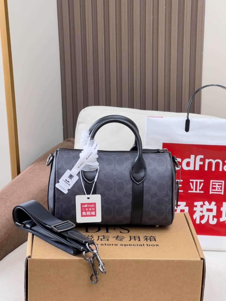 COACH Compass 25 Barrel Bag In Signature Canvas CCF49