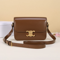 Dark Brown Shiny Calfskin with Gold-tone Hardware