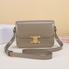 Taupe Shiny Calfskin with Gold-tone Hardware
