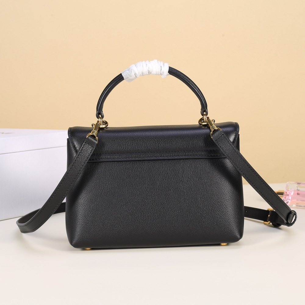 Celine Mini Triomphe Flap Handbag, Top Handle Leather Crossbody Purse