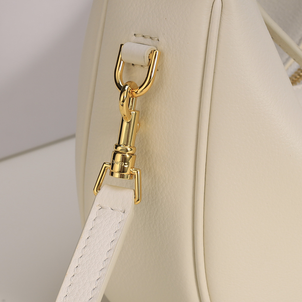 Celine Ava Crescent Hobo Bag, Soft Grained Leather Underarm Bag With Detachable Crossbody Strap