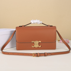Tan Shiny Calfskin + Gold-tone Hardware
