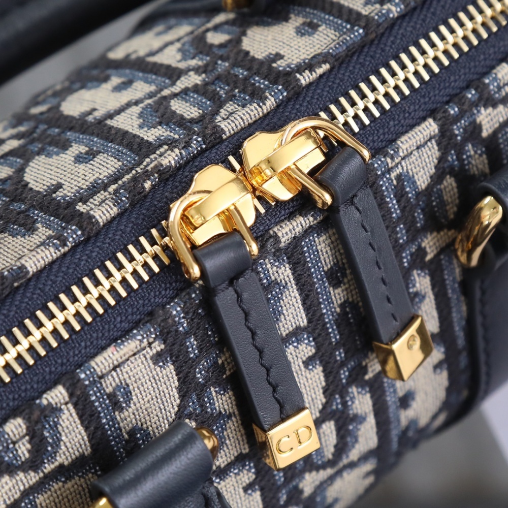 Mini Boston 20 Oblique Jacquard Handbag, Top Handle Crossbody Bag with Adjustable Leather Strap