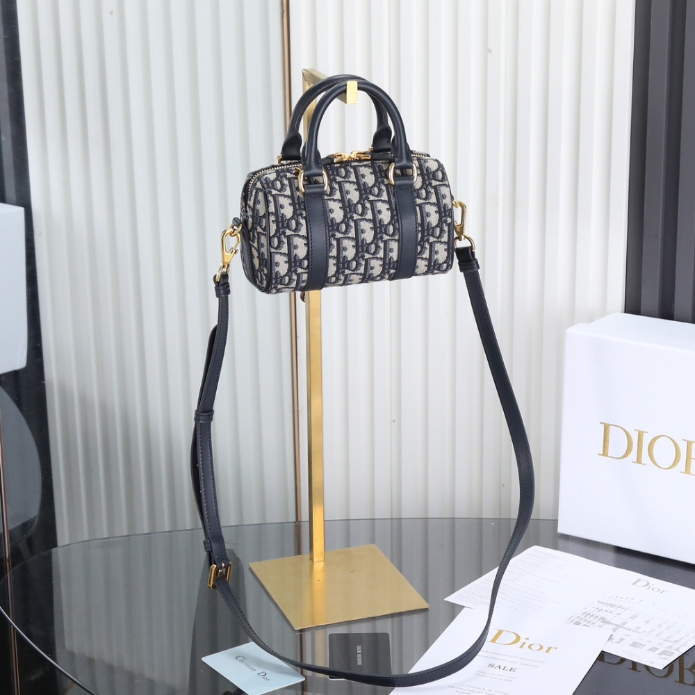 Mini Boston 20 Oblique Jacquard Handbag, Top Handle Crossbody Bag with Adjustable Leather Strap
