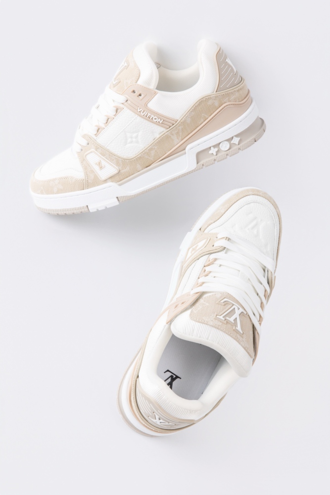 LV Trainer  Monogram Denim Low Top Sneakers For Men Women Luxury Fashion Skate Shoes