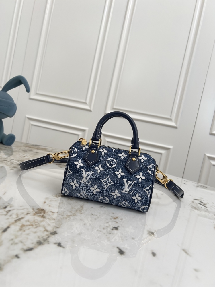Louis Vuitton Nano Speedy Monogram Denim Handbag M27603 / M11212