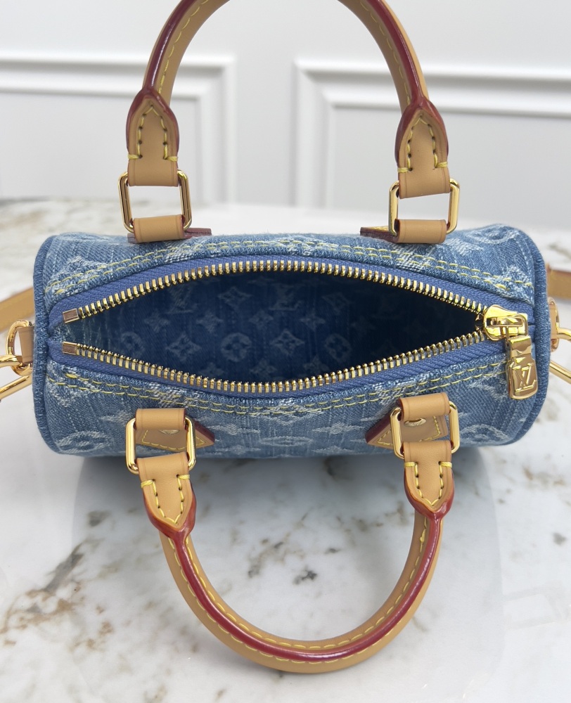 Louis Vuitton Nano Speedy Monogram Denim Handbag M27603 / M11212