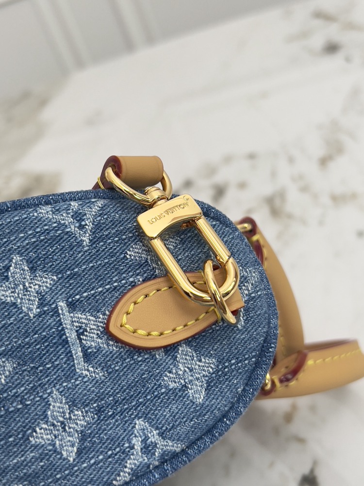 Louis Vuitton Nano Speedy Monogram Denim Handbag M27603 / M11212