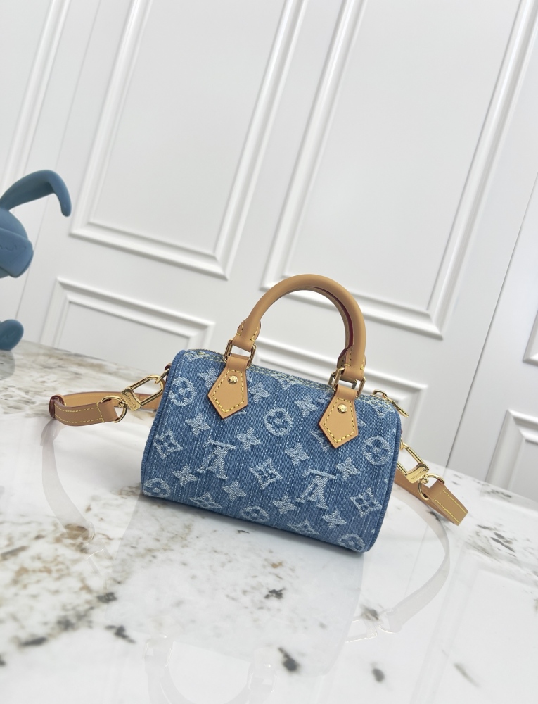 Louis Vuitton Nano Speedy Monogram Denim Handbag M27603 / M11212