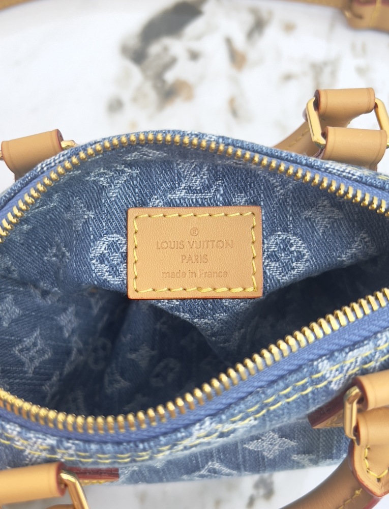 Louis Vuitton Nano Speedy Monogram Denim Handbag M27603 / M11212