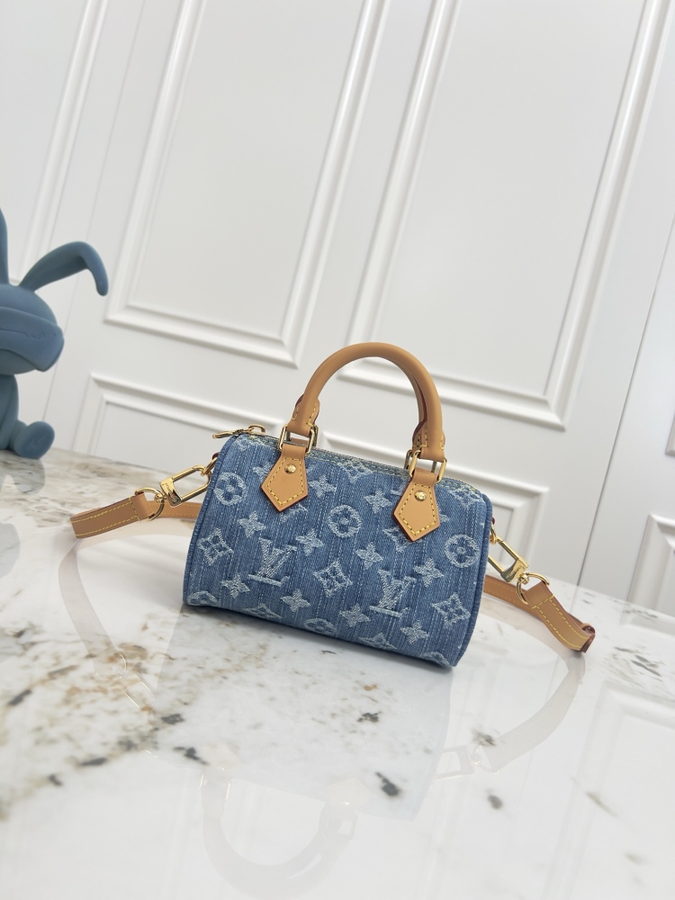Louis Vuitton Nano Speedy Monogram Denim Handbag M27603 / M11212
