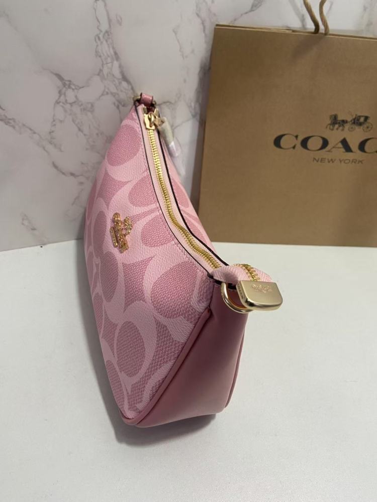 Coach Teri Shoulder Bag CAL51 Signature Canvas Powder Pink Women 2-Way Crossbody Hobo Bag