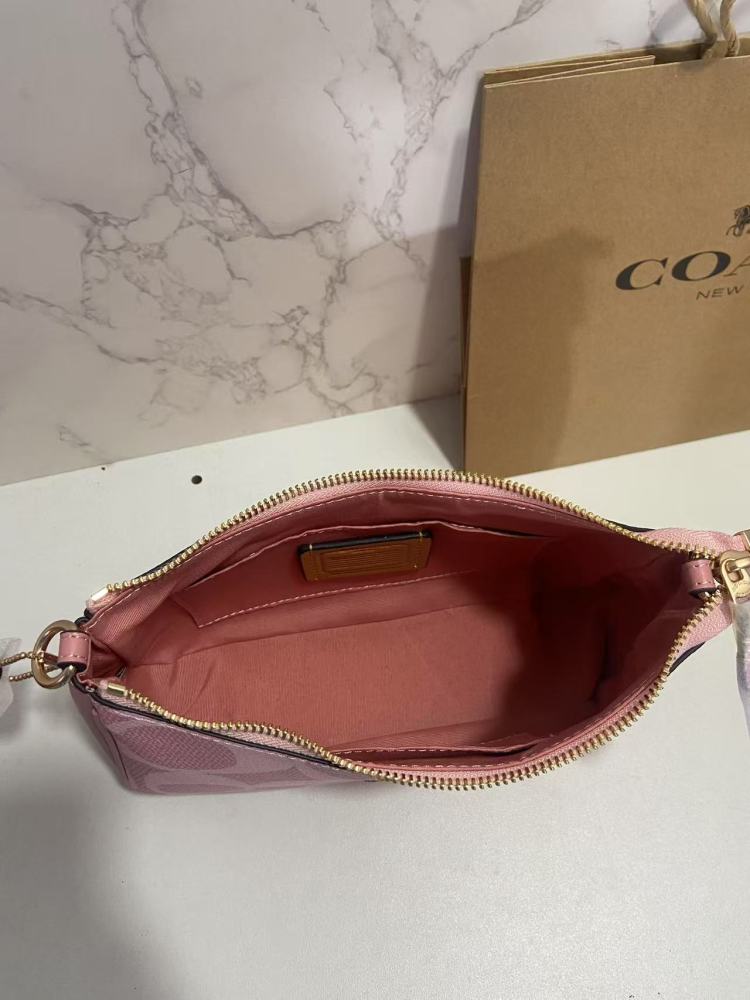 Coach Teri Shoulder Bag CAL51 Signature Canvas Powder Pink Women 2-Way Crossbody Hobo Bag