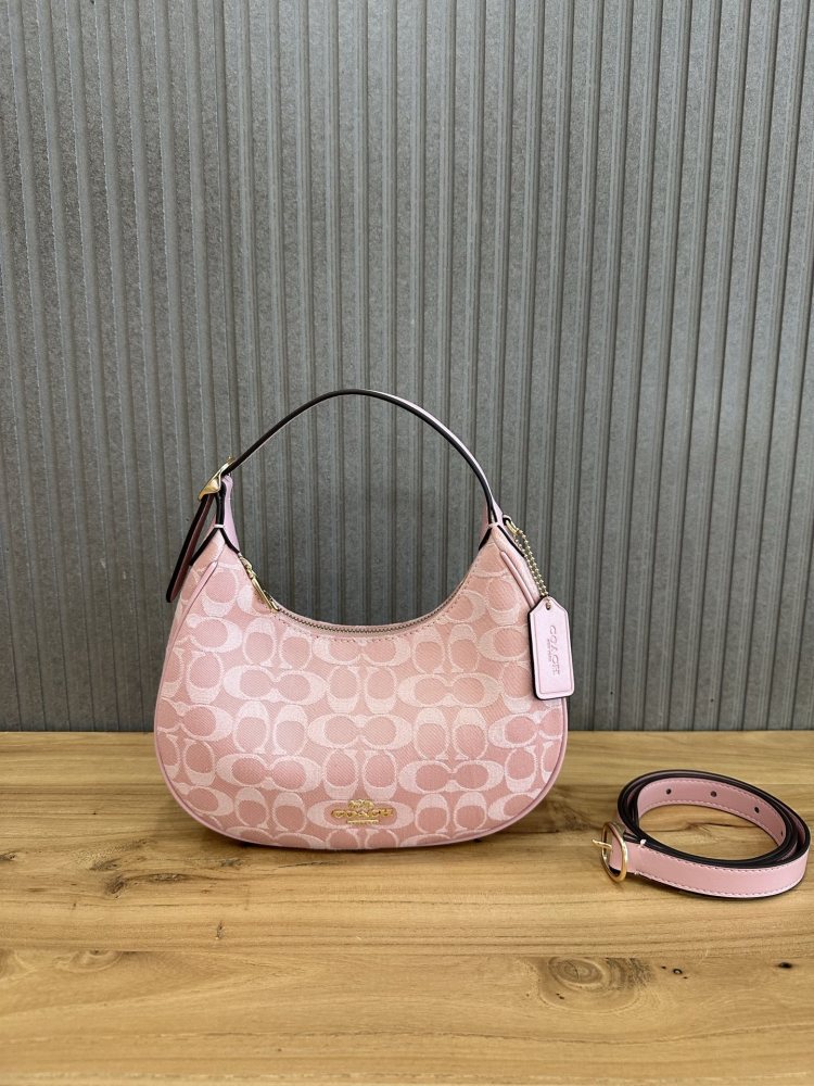 Coach Emily Shoulder Bag CEN04 Powder Pink Signature Canvas 2-Way Women Hobo Crossbody Bag