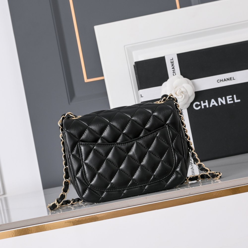 Chanel Mini Square Classic Flap Lambskin Crossbody Bag