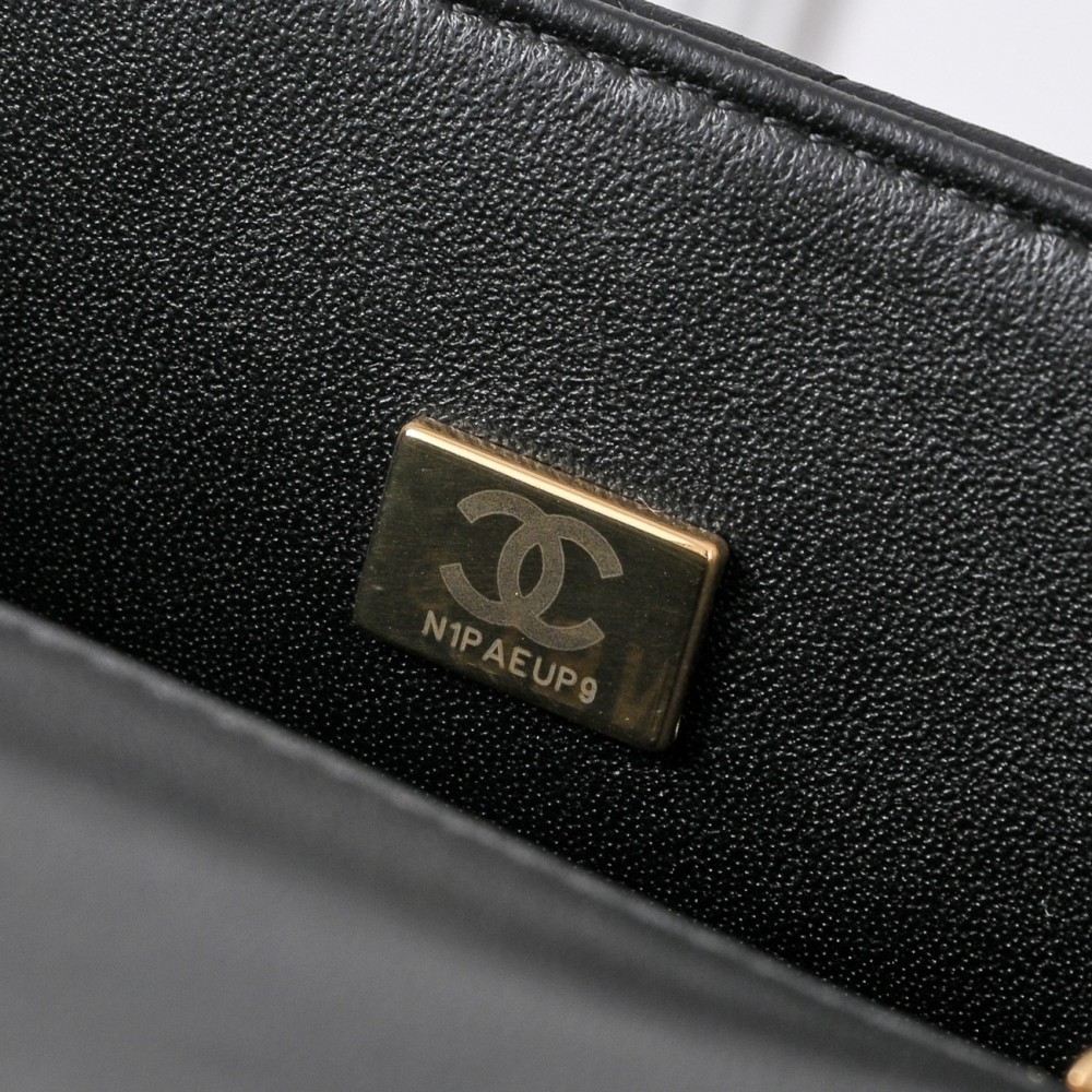 Chanel Mini Square Classic Flap Lambskin Crossbody Bag