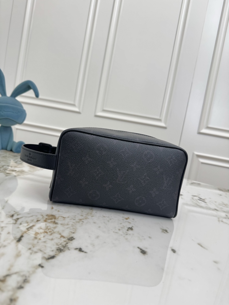 LV Locker Dopp Kit Toiletry Pouch Monogram Canvas Travel Wash Bag M83112 Unisex Cosmetic Makeup Bag With Adjustable Leather Handle