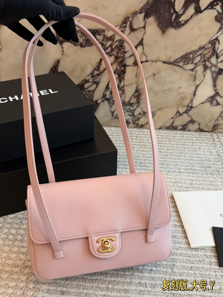 Chanel Preppy Coco Flap Bag AS4360 Black Caviar Leather Gold Hardware Underarm Shoulder Bag 