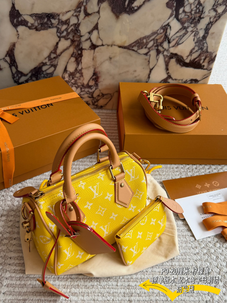 Louis Vuitton Speedy P9 Bandoulière 20 Monogram Canvas Mini Handbag Lemon Yellow M24422