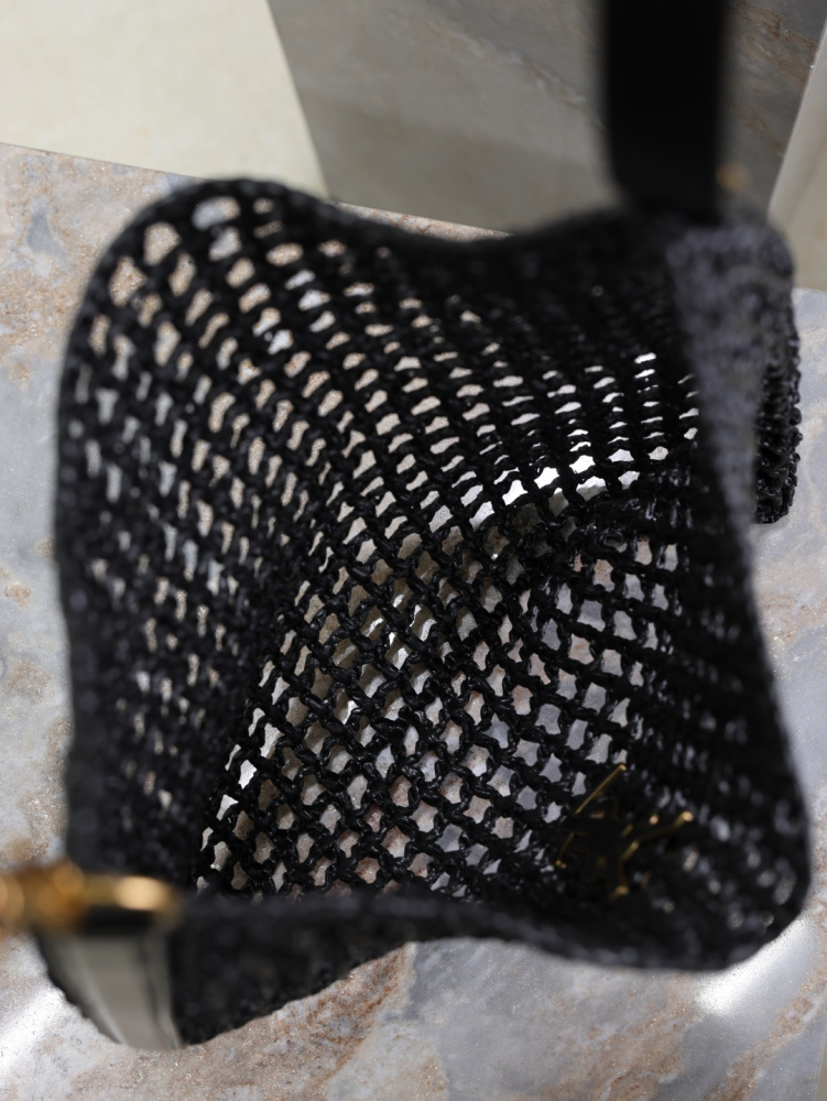 YSL Saint Laurent Oxalis Raffia Open-Weave Tote Bag 781289