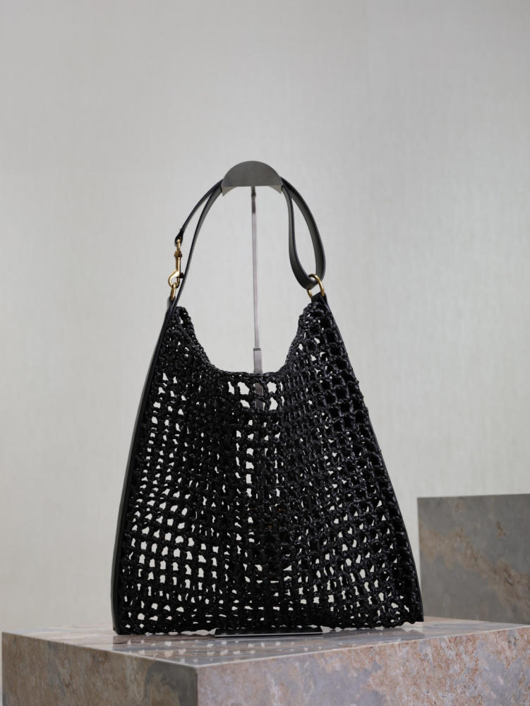 YSL Saint Laurent Oxalis Raffia Open-Weave Tote Bag 781289