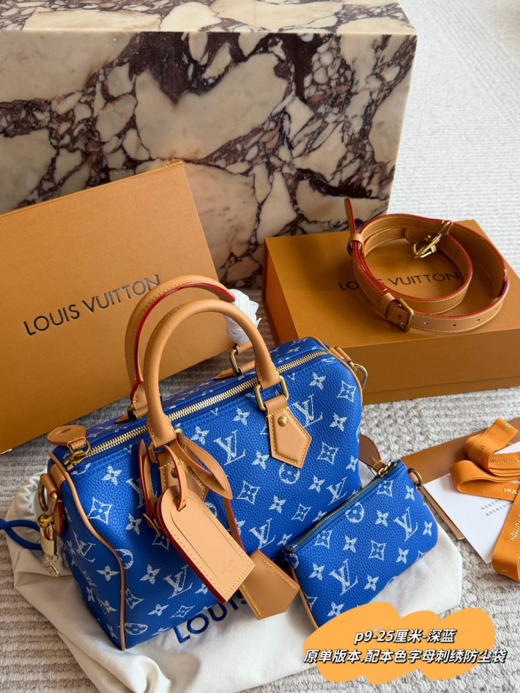 Louis Vuitton Speedy P9 Bandoulière 25 Monogram Canvas Shoulder Bag Pink Gold Hardware M24423 