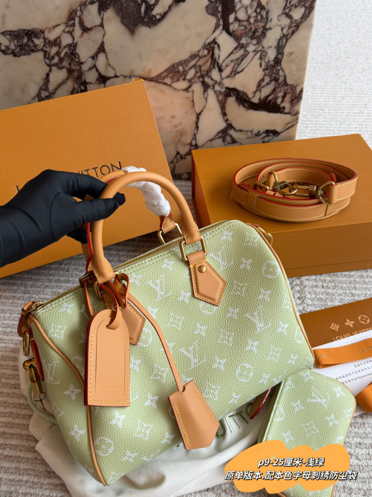 Louis Vuitton Speedy P9 Bandoulière 25 Monogram Canvas Shoulder Bag Pink Gold Hardware M24423 