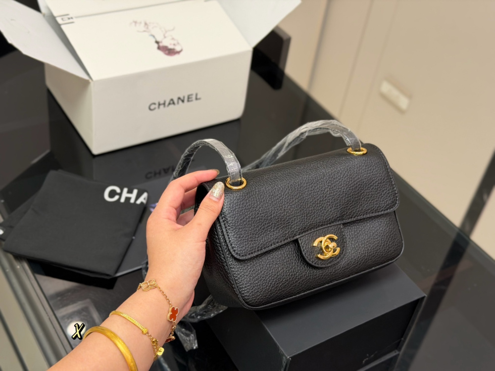 Chanel 26B New CF Burgundy Caviar Textured Leather with Gold Hardware Crossbody Shoulder Bag