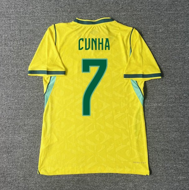 2026 Brazil home jersey, No. 10 for Neymar, No. 7 for Vinicius, adult football jersey with custom numbering.