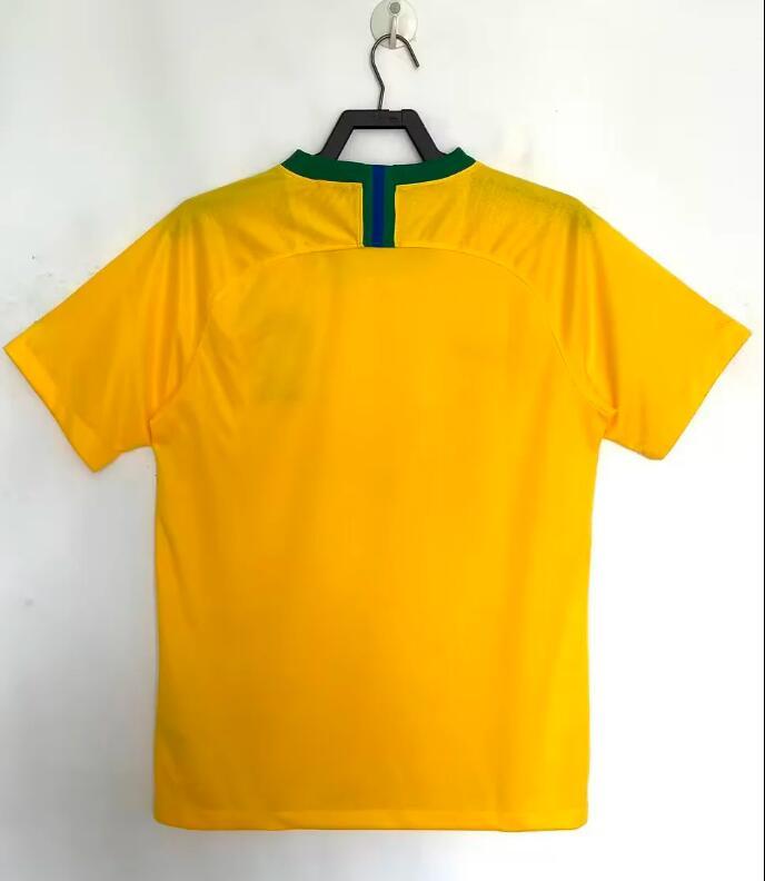 2018 Brazil Home Jersey - Yellow No. 10 Neymar, No. 20 Firmino - High-end Fabric Short-Sleeve Jersey with Printed Numbers