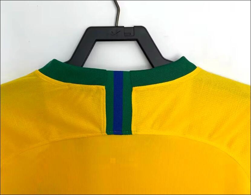 2018 Brazil Home Jersey - Yellow No. 10 Neymar, No. 20 Firmino - High-end Fabric Short-Sleeve Jersey with Printed Numbers