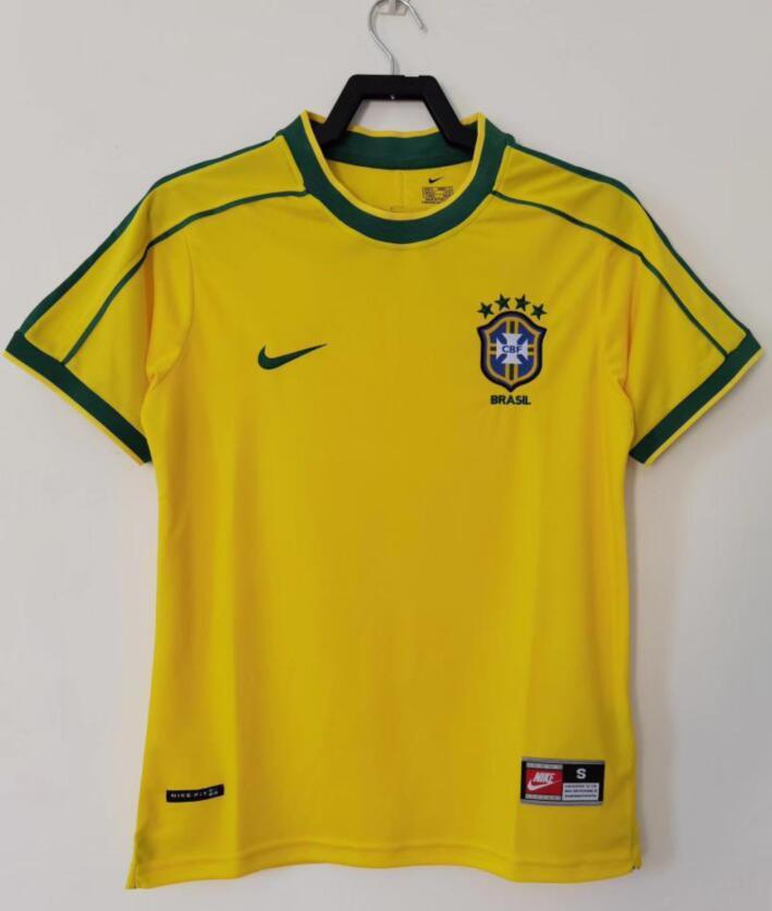 1998 Brazilian Ronaldo No. 9 football jersey, Rivaldo No. 10 short-sleeved suit, breathable and quick-drying new.