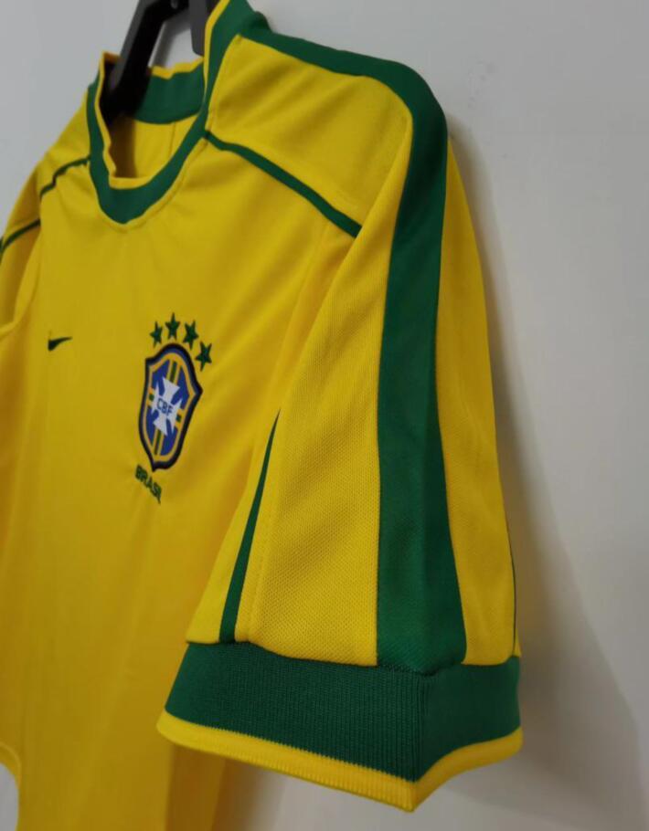 1998 Brazilian Ronaldo No. 9 football jersey, Rivaldo No. 10 short-sleeved suit, breathable and quick-drying new.