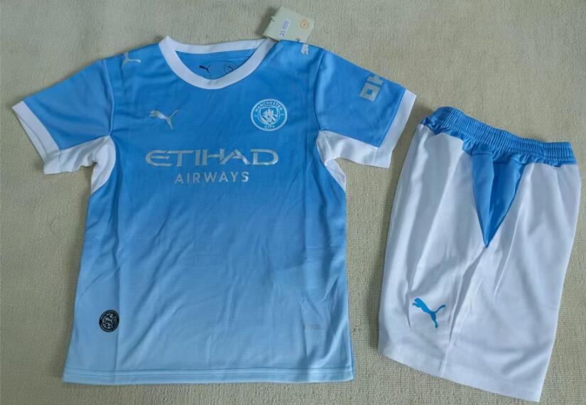 2627 Manchester City jersey, De Bruyne and Haaland football uniform, ice silk boys' and children's home game training uniform, custom-made.