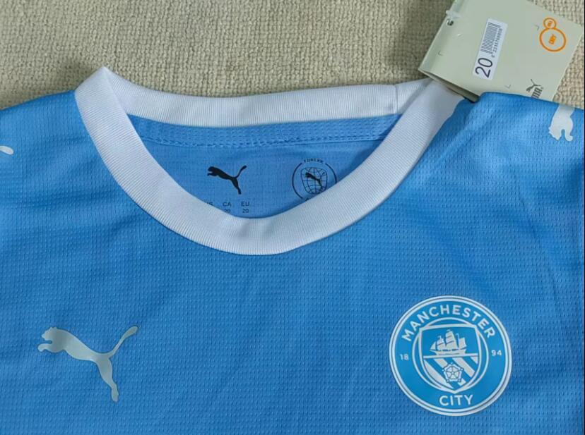 2627 Manchester City jersey, De Bruyne and Haaland football uniform, ice silk boys' and children's home game training uniform, custom-made.